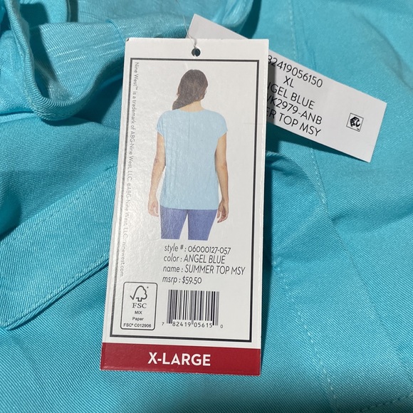 Nine West Ladies Top - Angel Blue - Size XL - NWT - Picture 5 of 7